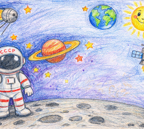 В ГНЦ ФМБЦ им. А.И. Бурназяна прошел конкурс детских рисунков «Космическая палитра», приуроченный к «Неделе космоса»